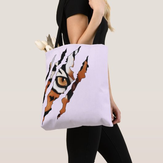 Tote Bag Je Te Vois. Tigress Eye Et Claw Fourre-tout (De près)