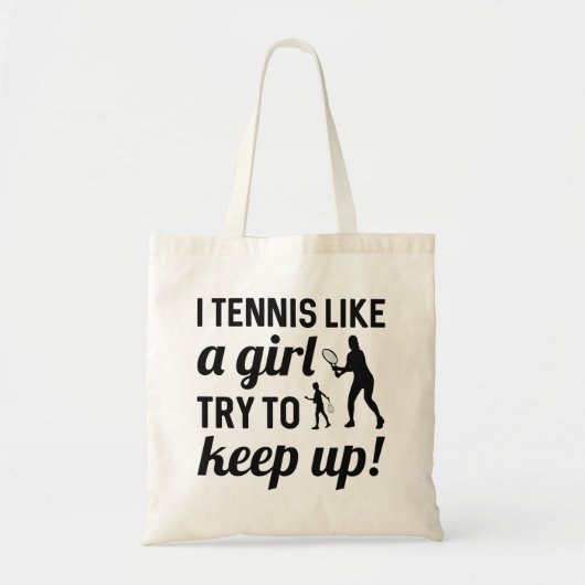 Tote Bag Je Tennis Comme Une Fille Essaie De Continuer (Devant)
