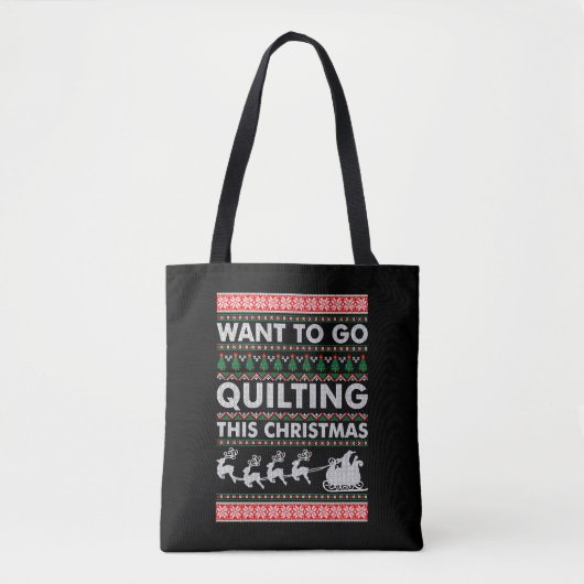 Tote Bag Je Veux Aller Quilter Ce Noël (Devant)