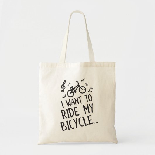 Tote Bag Je veux monter ma bicyclette (Devant)