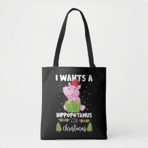 Tote Bag Je Veux Un Hippopotame Pour Noël