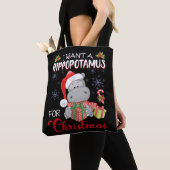 Tote Bag Je Veux Un Hippopotame Pour Noël Hippo De Noël (De près)