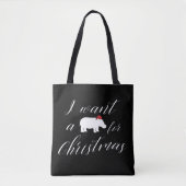 Tote Bag Je veux un hippopotame pour Noël Lovely (Devant)