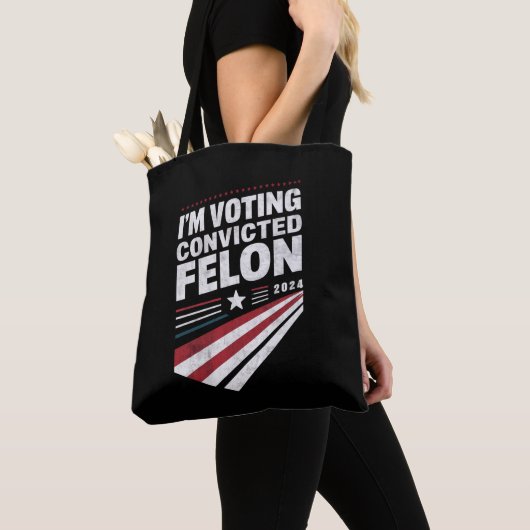 Tote Bag Je vote Condamné Felon 2024 Trump (De près)