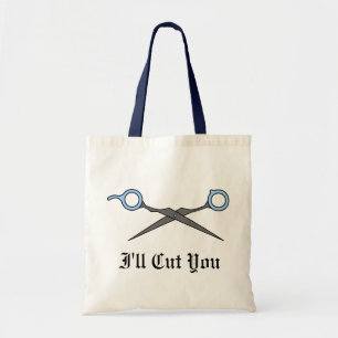 Tote Bag Je vous couperai (les ciseaux bleus de coupe de