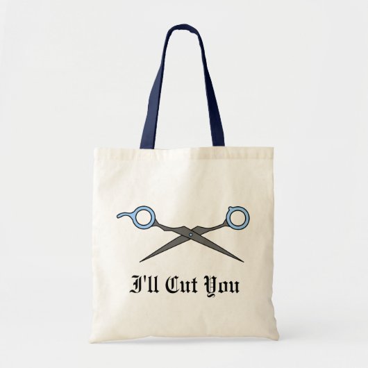 Tote Bag Je vous couperai (les ciseaux bleus de coupe de (Devant)