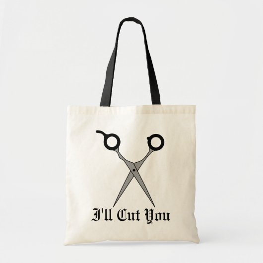 Tote Bag Je vous couperai (les ciseaux de coupe de cheveux (Devant)