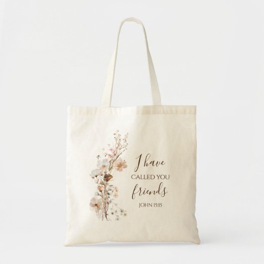 Tote Bag Jean 15:15 Je t'ai appelé amis Bible Verse (Devant)