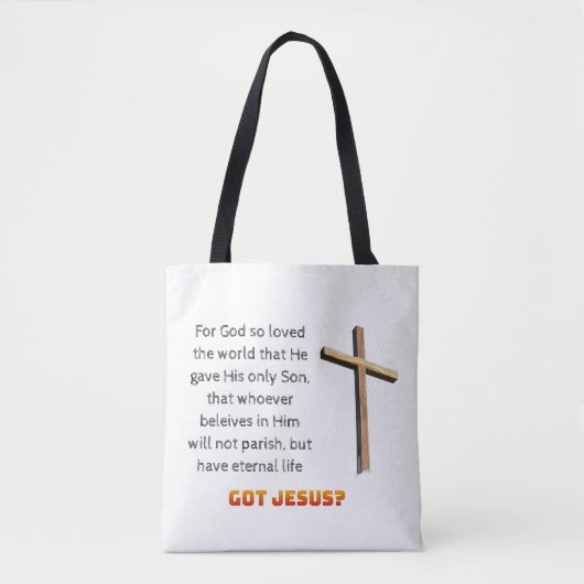 Tote Bag Jean 3:16 Croix (Devant)
