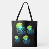 Tote Bag Jellyfish - Designer Jellies Neon Green Jelly Fish (Devant)