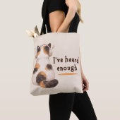 Tote Bag "J'en ai entendu assez" Chat portant un casque (De près)