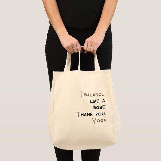 Tote Bag J'Équilibre Comme Un Patron, Merci Yoga, Cool De Y (Devant (produit))
