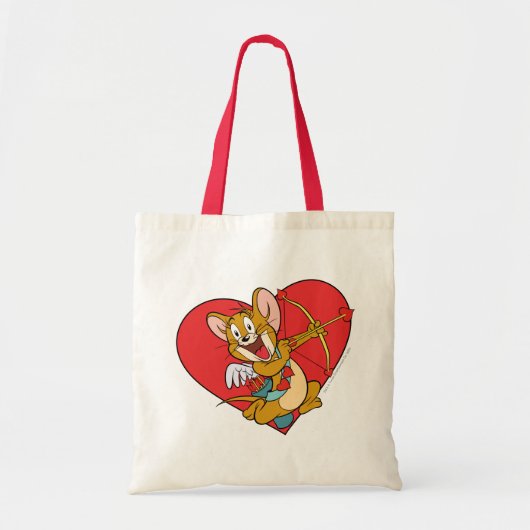 Tote Bag Jerry Mouse habillée en Valentine Cupide (Devant)