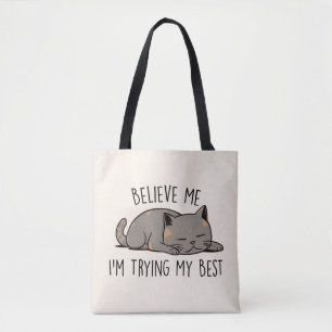 Tote Bag J'essaie mon meilleur chat mignon