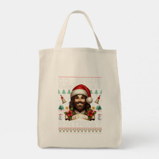 Tote Bag Jesus Birthday Ugly Sweater Knitting Religious