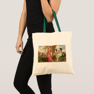 Tote Bag Jésus Christ Enseigner les enfants, Religion Vinta