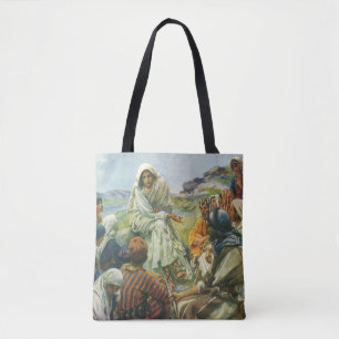Tote Bag Jésus Christ Sermon sur le Mont, Religion Vintage