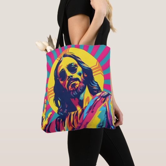 Tote Bag Jésus cool Pop Art (De près)