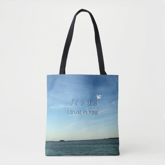 Tote Bag Jesus & Dove Peaceful Sky Artwork (Devant)
