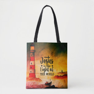 Tote Bag Jésus est la Lumière de la Bible Verse Mondiale