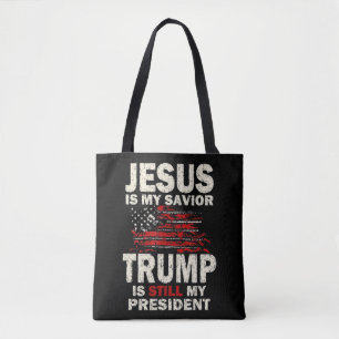 Tote Bag Jésus est mon Sauveur Trump est toujours mon Prési