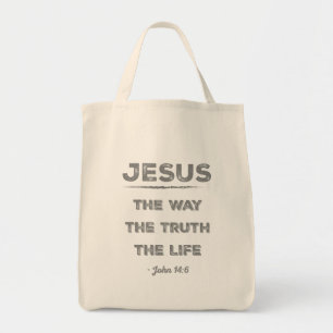 Tote Bag Jésus : Le Chemin, la Vérité, la Vie