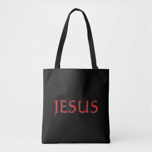 Tote Bag Jésus Noir et Rouge  (Devant)
