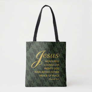 Tote Bag JÉSUS PRINCE DE LA PAIX Écriture de Noël Isaïe