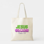 Tote Bag Jésus Propre pardonné mignon design chrétien (Dos)