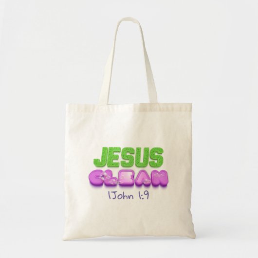 Tote Bag Jésus Propre pardonné mignon design chrétien (Devant)