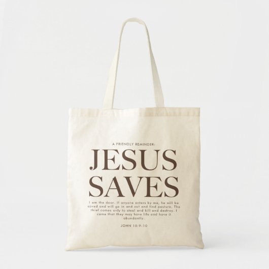 Tote Bag Jésus sauve | Christian Aesthétique Unisex (Devant)