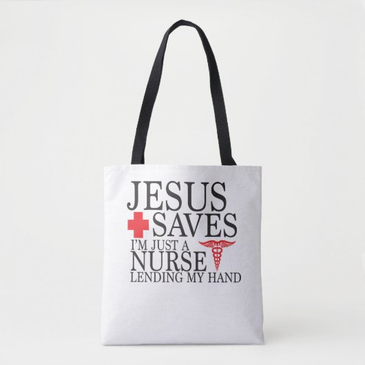 Tote Bag Jésus sauve l'aide d'infirmières (Devant)