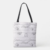 Tote Bag Jésus T'Aime, Béni, Pris Mains (Dos)