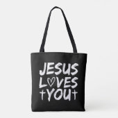 Tote Bag Jésus t'aime, Jésus (Dos)