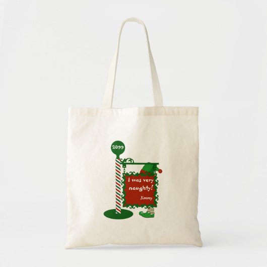 Tote Bag "J'étais très naugty" ou "bon" Père Noël Christmas (Devant)