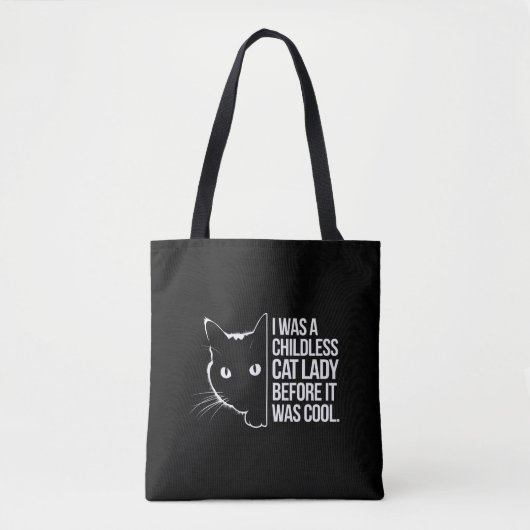Tote Bag J'Étais une dame de chat sans enfant avant qu'il n (Devant)