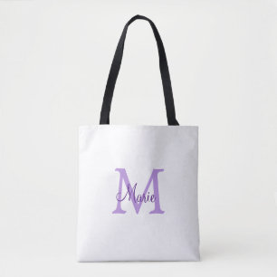 Tote Bag jeté simple minimal ajouter nom monogramme rose ro