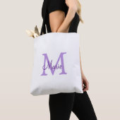 Tote Bag jeté simple minimal ajouter nom monogramme rose ro (De près)