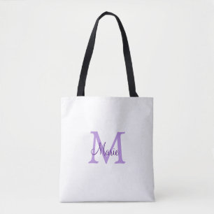 Tote Bag jeté simple minimal ajouter nom monogramme rose ro