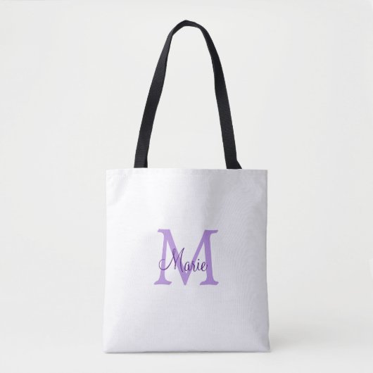 Tote Bag jeté simple minimal ajouter nom monogramme rose ro (Devant)
