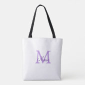 Tote Bag jeté simple minimal ajouter nom monogramme rose ro (Dos)