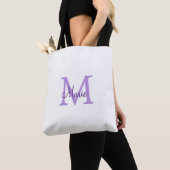Tote Bag jeté simple minimal ajouter nom monogramme rose ro (De près)