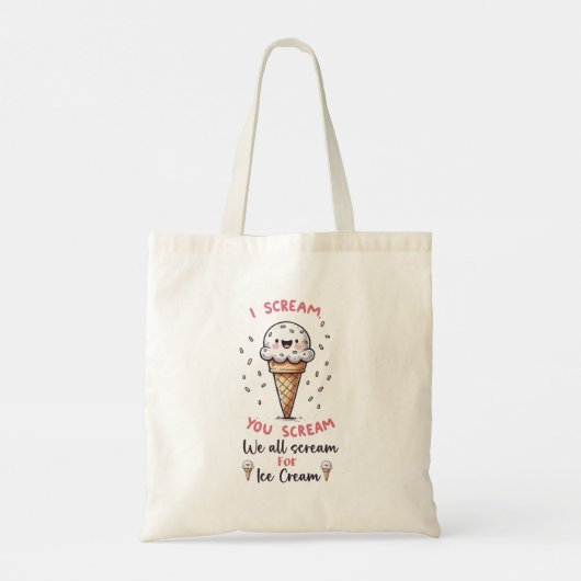 Tote Bag Jeu de crème glacée mignonne (Dos)