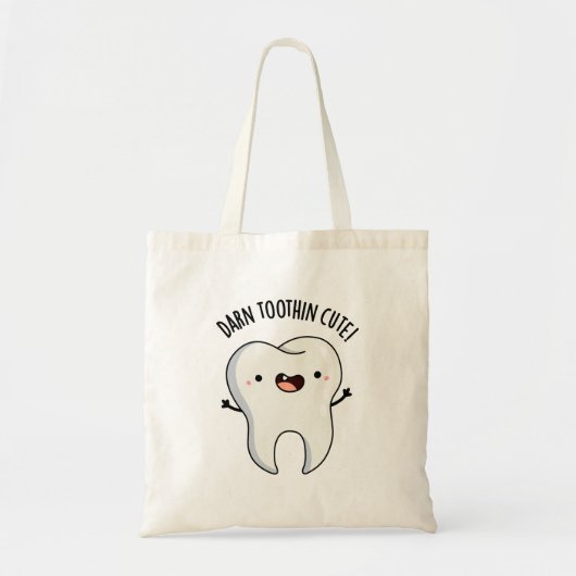 Tote Bag Jeu de dent foncé dans mignon amusant (Devant)
