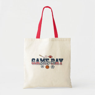 Tote Bag Jeu de la saison multi-sport patriotique américain