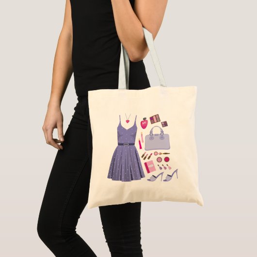 Tote Bag Jeu de mode violet (Devant (produit))