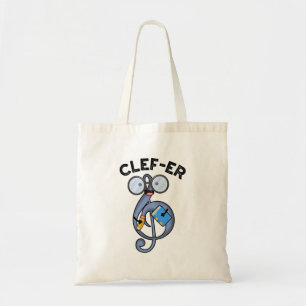 Tote Bag Jeu de mots drôle Clef-er sur la musique