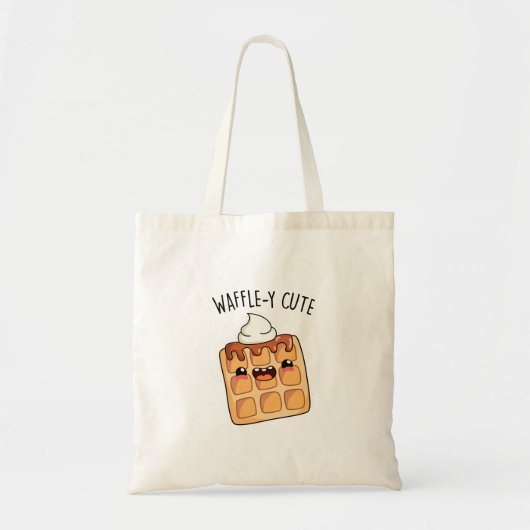 Tote Bag Jeu de nourriture amusant, gaufre et mignonne (Devant)