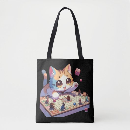 Tote Bag Jeu de société Chat qui Lance les Dés (Devant)