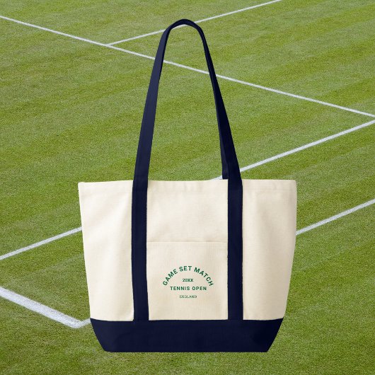 Tote Bag Jeu Match Green Crest Navy Trim Tennis